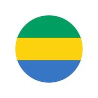 Gabon vector flag circle isolated on white background