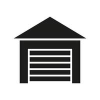 Garage black vector icon on white background