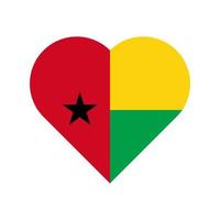 guinea bissau vector bandera corazón aislado sobre fondo blanco