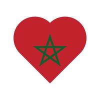 Morocco vector flag heart isolated on white background