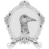 Duck head line art vector