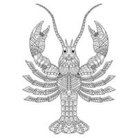 Lobster line art vector