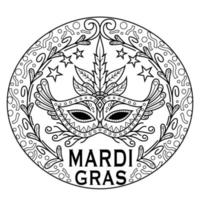 Mardi gras line art vector