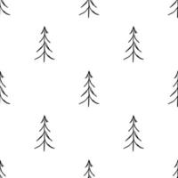 patrón de árbol de Navidad sin costuras. adorno del árbol de navidad. garabato, ilustración, con, árbol de navidad vector