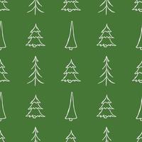 Seamless christmas tree pattern. christmas tree ornament. Doodle illustration with christmas tree vector