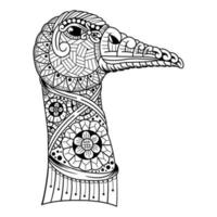Duck head line art vector