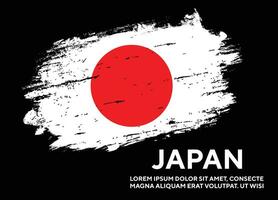 vector de diseño de bandera colorida de textura grunge japonés