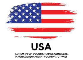 USA grunge texture colorful flag design vector