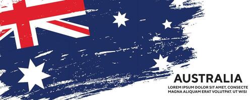 vector de diseño de bandera colorida de australia de textura grunge