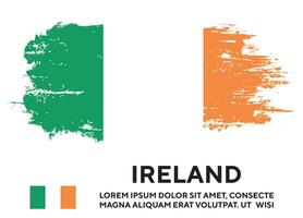 Ireland new colorful grunge texture flag design vector