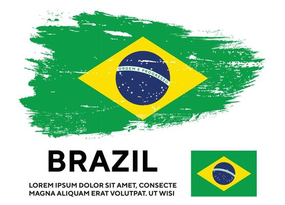 Distressed grunge texture Brazil flag design vector