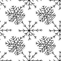 Seamless snowflakes pattern. Snowflakes background. Doodle illustration with snowflakes vector