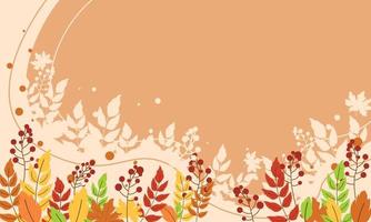 Autumn background illustration vector. Flat background of autumn vector