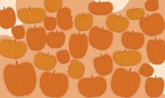 Seamless pattern of orange pumpkins. Background and texture. Symbol autumn vector illustration