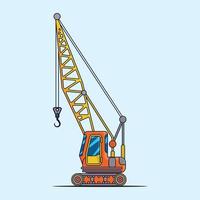 Flat design Tractor, excavator collection vehicle cartoon. building transportation isolated vector