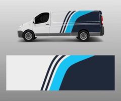 Van Wrap design template vector with wave shapes, decal, wrap, and sticker template vector