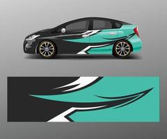 Racing car wrap. abstract strip shapes for Company car wrap, sticker, and decal template design vector