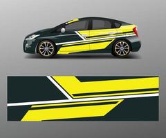 Car wrap decal design vector. Graphic abstract racing designs for vehicle, rally, race, adventure template design vector