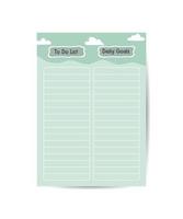 daily planner notes templates decorated in sky blue vector