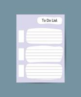 Template for organizer notebook and planner To do lists vector