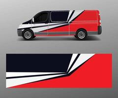 Van Wrap design template vector with wave shapes, decal, wrap, and sticker template vector