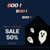 Happy Halloween sale banners calligraphy of Happy Halloween. vector