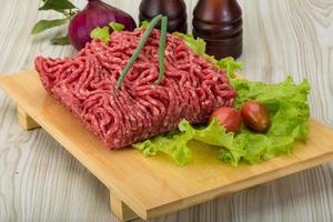 Raw minced beef photo