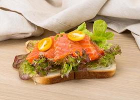 Sandwich with salmon photo