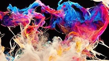 abstract coloured smoke on black background. Abstract illustration art photo