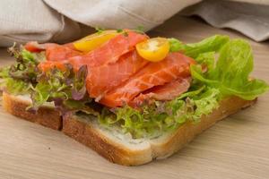 Sandwich with salmon photo