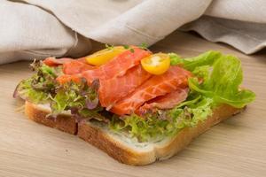 Sandwich with salmon photo