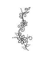 Vector edging, ribbon, border from outline small flowers. Nature, spring, summer seamless pattern, ornament, decorative element, decoration in doodle style