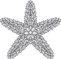 Vintage ornament starfish silhouette illustrations vector
