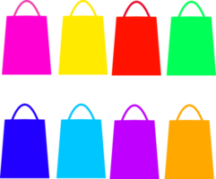 colorato shopping borse su trasparente sfondo. png