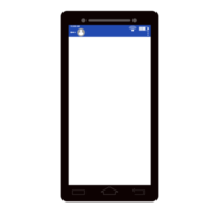 Black mobile phone on transparent background. png