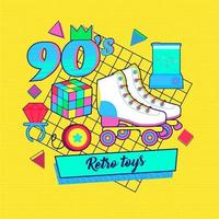 90s 80s memphis nostalgic colorful retro Toys vector