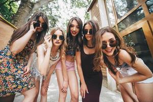 five young beautiful girls photo