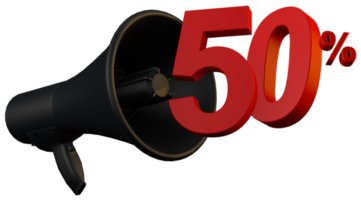 Black megaphone promotion 50 percent png