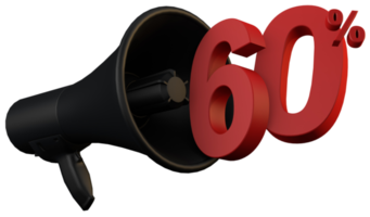 promoção de megafone preto 60 por cento png