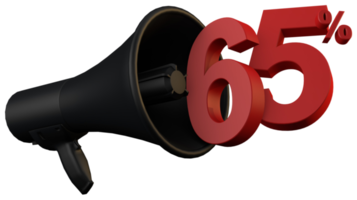 Black megaphone promotion 65 percent png