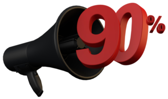 Black megaphone promotion 90 percent png