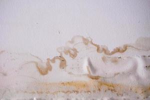 Water damaged ceiling roof, brown stain, office building photo