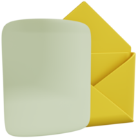 3D Rendering of Opened Message Icon png