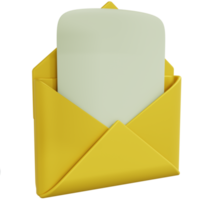 3D Rendering of Opened Message Icon png