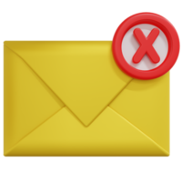 3D Rendering of Broken Message Icon png