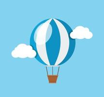 hot air balloon flying. vector illustration