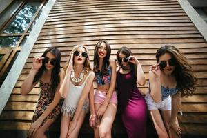 five young beautiful girls photo