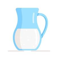 ilustración vectorial de una jarra de leche aislada sobre un fondo blanco. vector