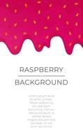 Vector illustration of raspberry jam background. Seamless dripping sweet red jam.