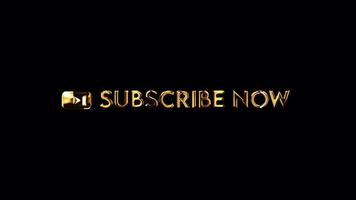 Golden Subscribe Now Text Animation - Transparent video